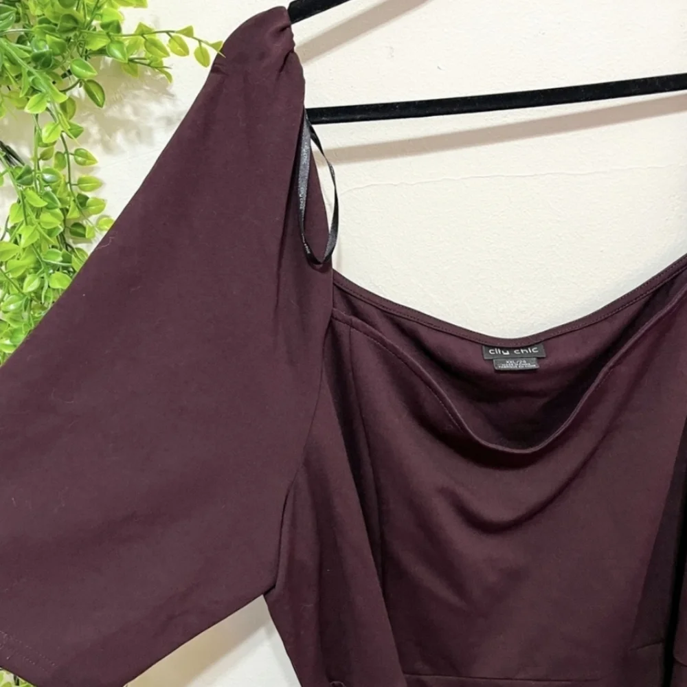 City Chic Warm Brown A-Line Dress Size 24 3X - Picture 6 of 10